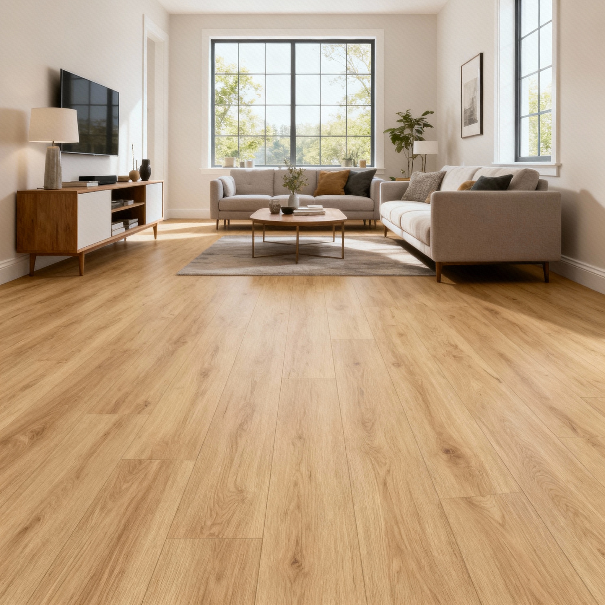 Vinyl plank flooring modern living room